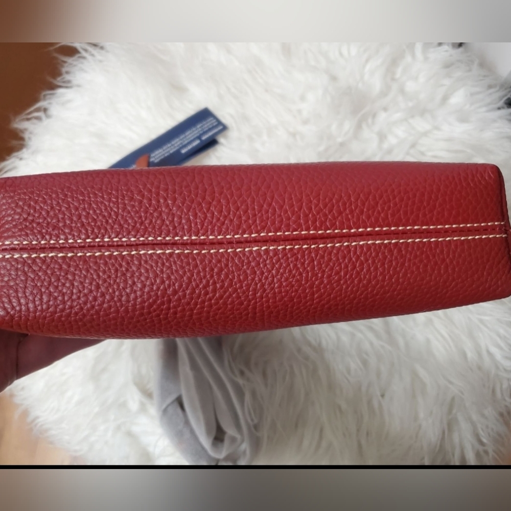 NEW Dooney & Bourke Wine Pebble Leather Pouchette Crossbody - Picture 6 of 8